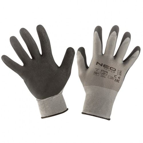 Pracovné rukavice, polyester potiahnutý latexom (pena), 3141X NEO