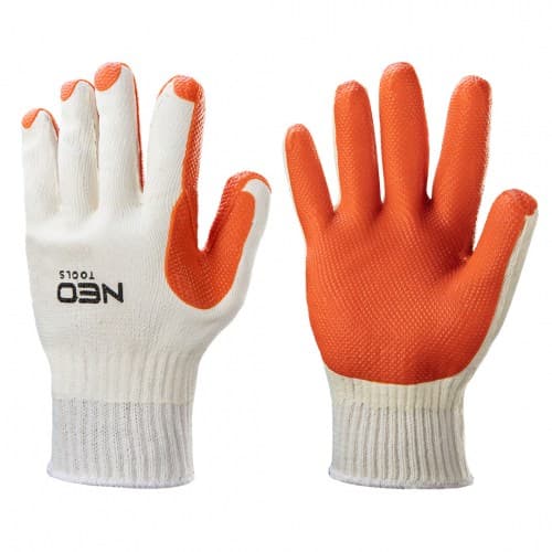 Pracovné rukavice, 65% bavlna a 35% polyester, potiahnuté gumou NEO
