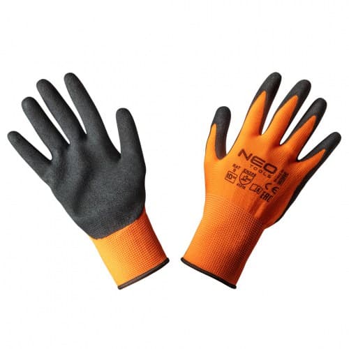 Pracovné rukavice, polyester potiahnutý nitrilom, 4131X NEO